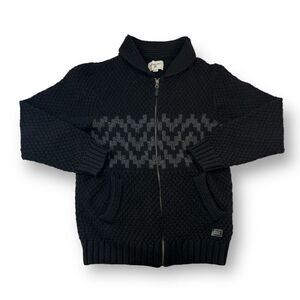 Billabong Grandpa Core Wool Blend Full Zip Sweater Size Medium